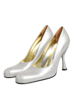 White Leather High Heels Women Pumps Shoes