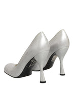 White Leather High Heels Women Pumps Shoes
