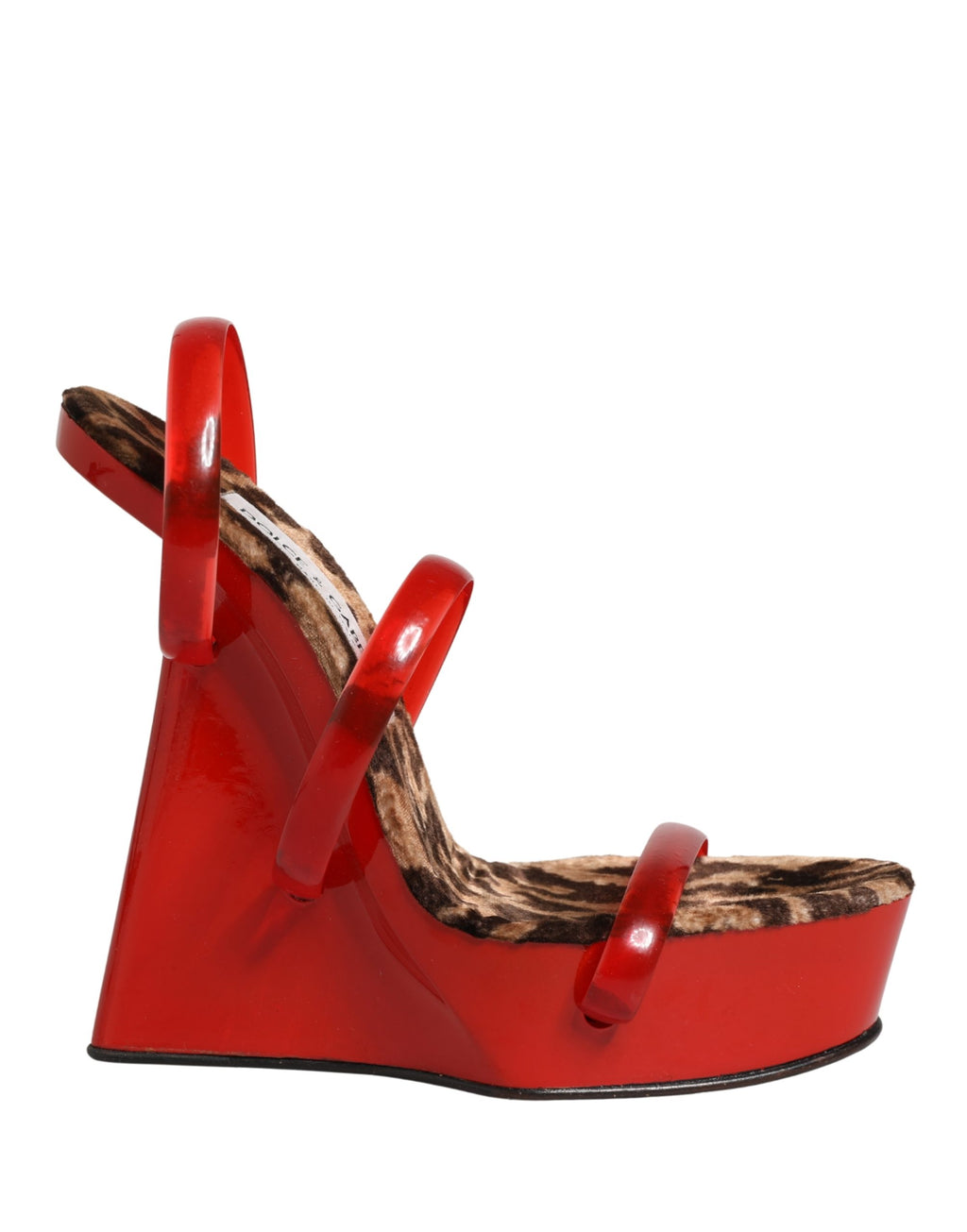 Red Lacquer Platform Wedge Sandals Shoes