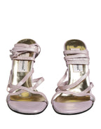 Purple Leather Wedge Heels Sandals Shoes