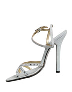 White Rhinestone High Heeled Sandals Shoes