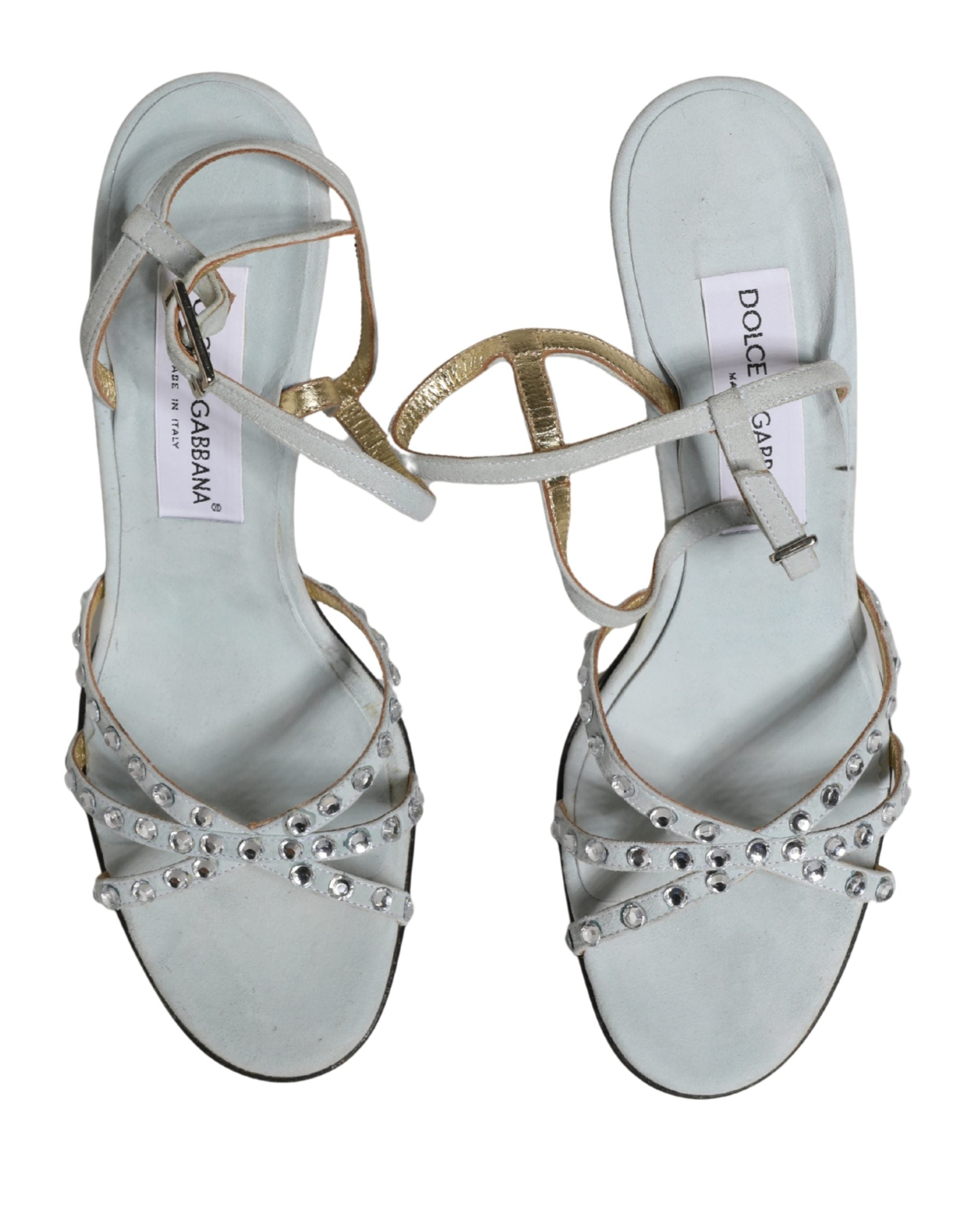 White Rhinestone High Heeled Sandals Shoes