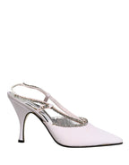 White Strass Crystal Slingbacks Pumps Shoes