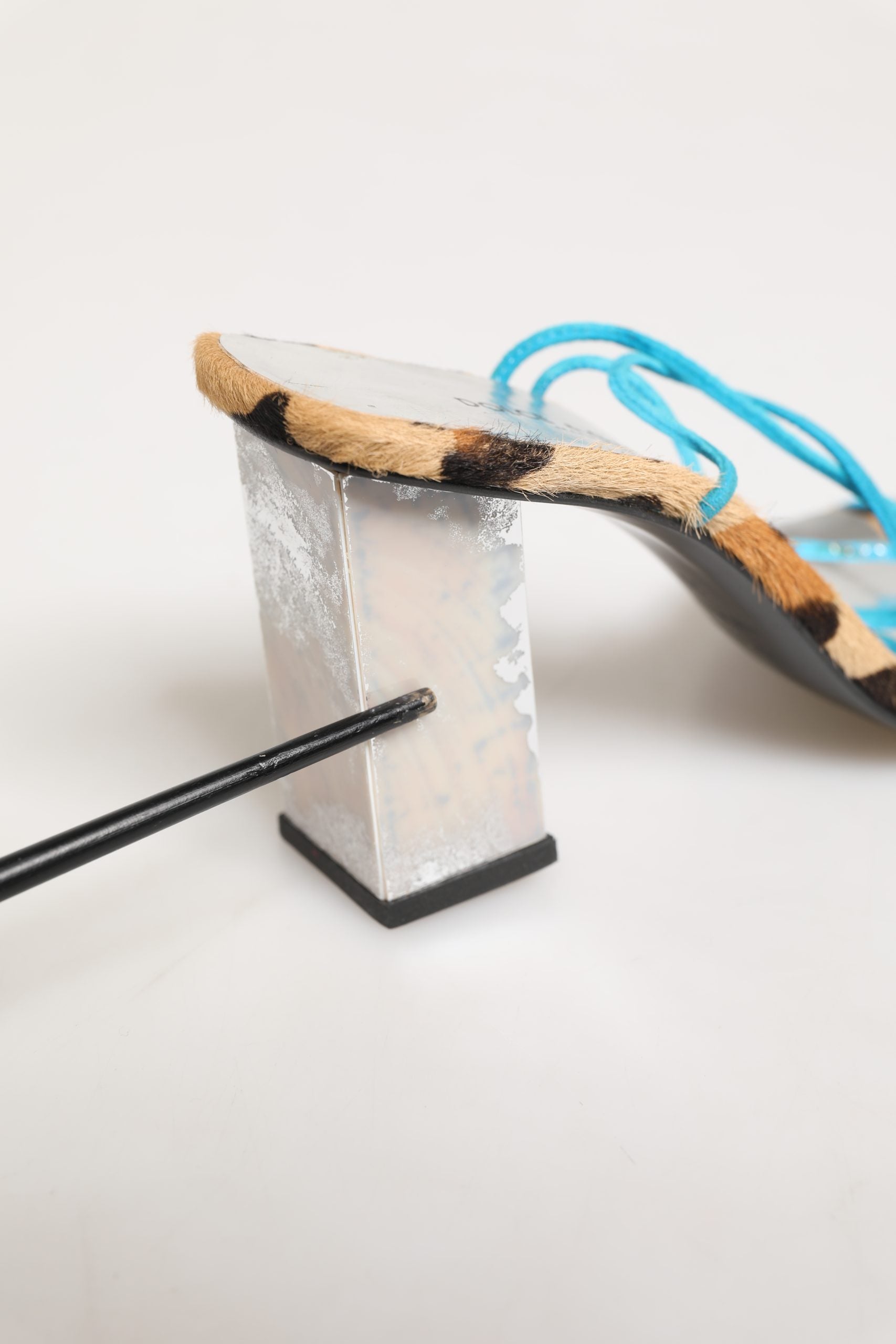 Multicolor Leather Block Heels Sandals Shoes