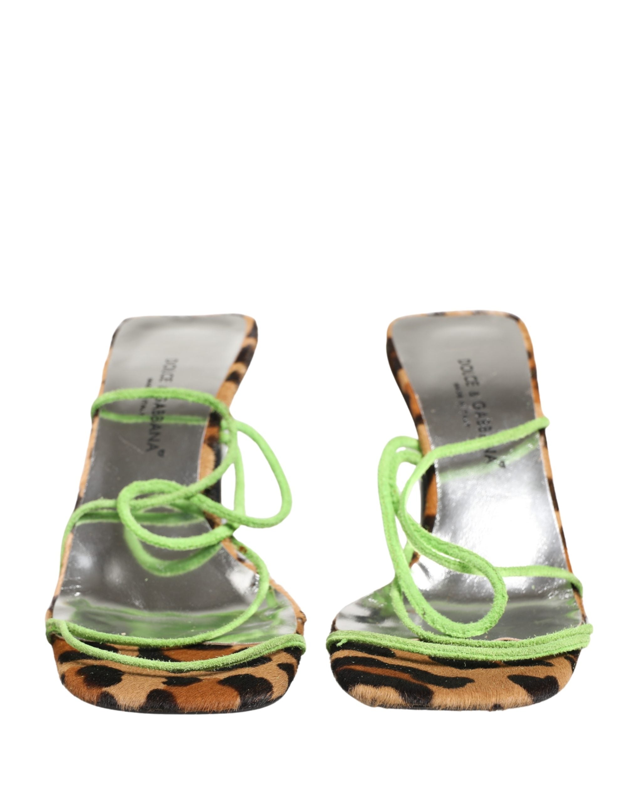 Multicolor Leather Block Heels Sandals Shoes