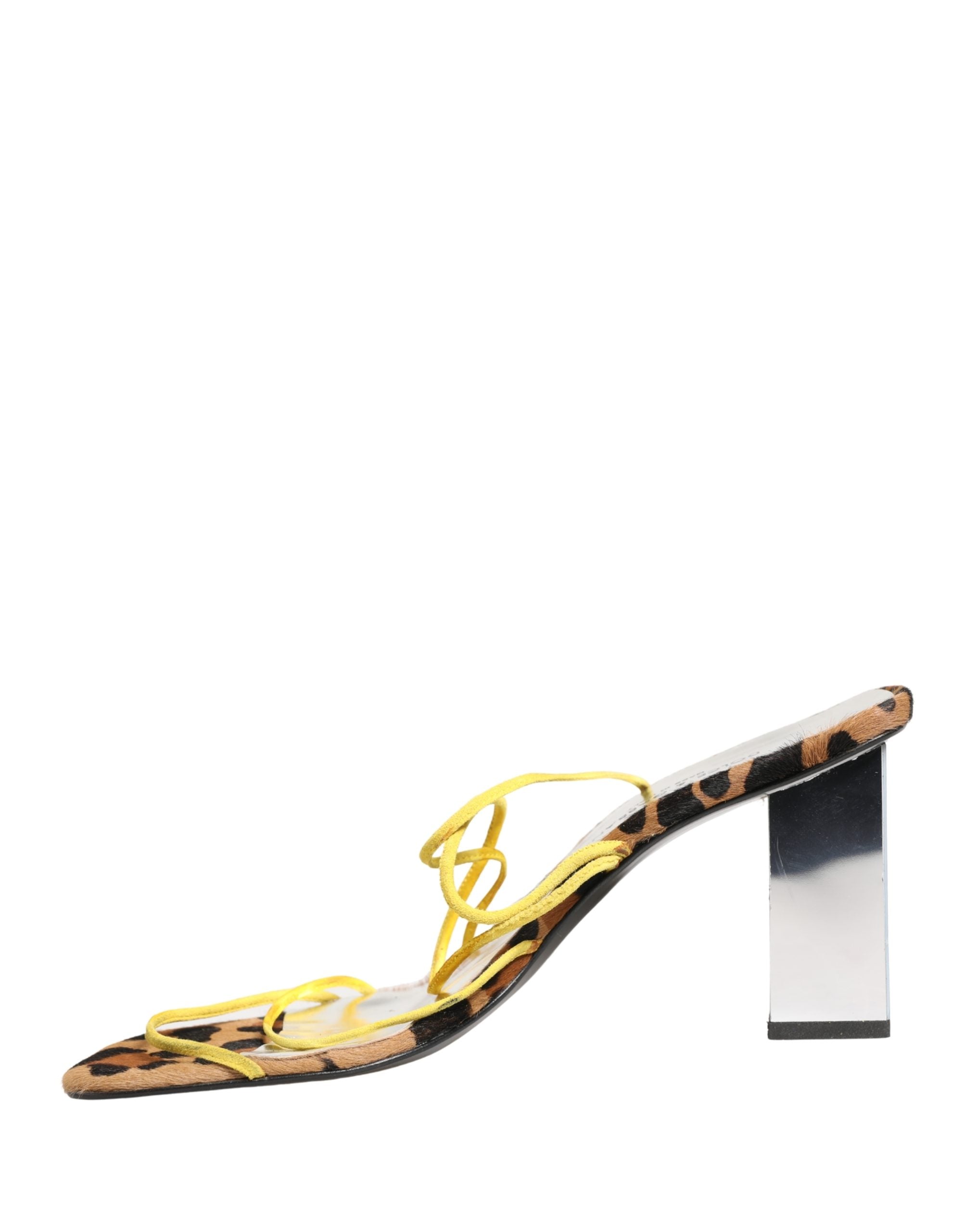 Multicolor Leather Block Heels Sandals Shoes