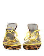 Multicolor Leather Block Heels Sandals Shoes