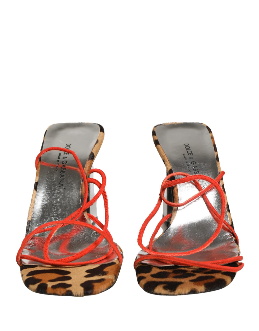 Multicolor Leather Block Heels Sandals Shoes