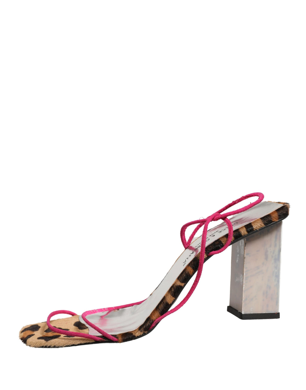 Multicolor Leather Block Heels Sandals Shoes