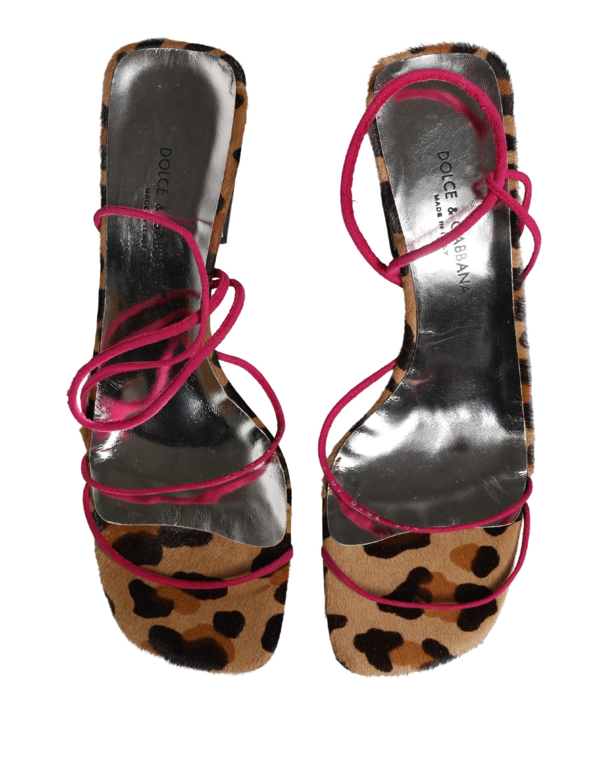 Multicolor Leather Block Heels Sandals Shoes