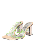 Multicolor Leather Block Heels Sandals Shoes