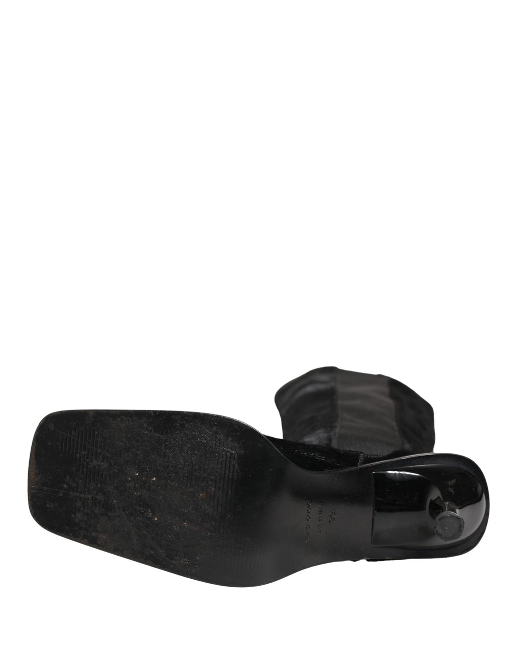 Black Suede Leather Knee High Boots Shoes