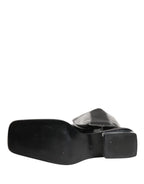 Black Patent Leather Knee High Boots Shoes