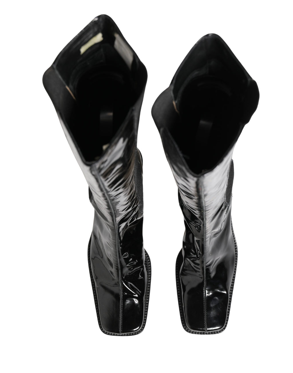 Black Patent Leather Knee High Boots Shoes