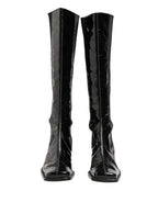 Black Patent Leather Knee High Boots Shoes