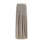 Gray Viscose Midi Skirt
