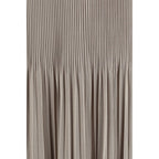Gray Viscose Midi Skirt