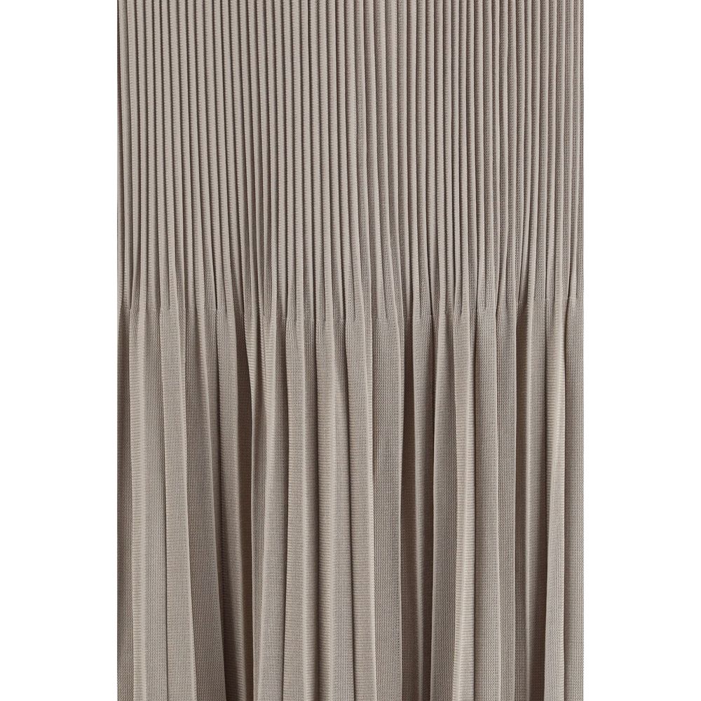 Gray Viscose Midi Skirt