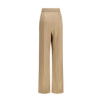 Beige Silk Dress Pants