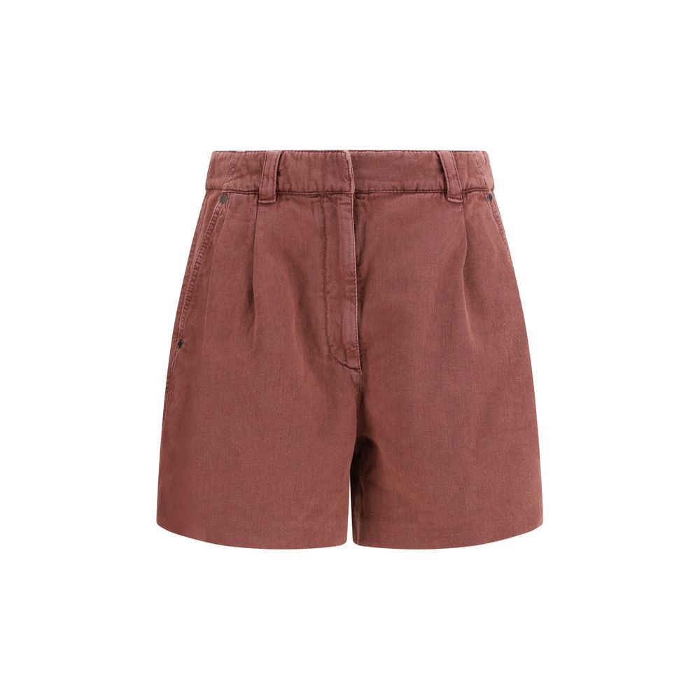 Brown Cotton Bermuda Shorts