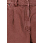Brown Cotton Bermuda Shorts