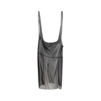 Black Polyester Midi Skirt