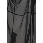 Black Polyester Midi Skirt