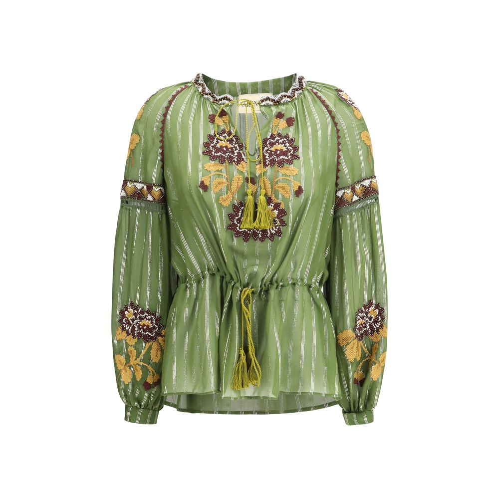 Bicolor Silk Pattern Shirt