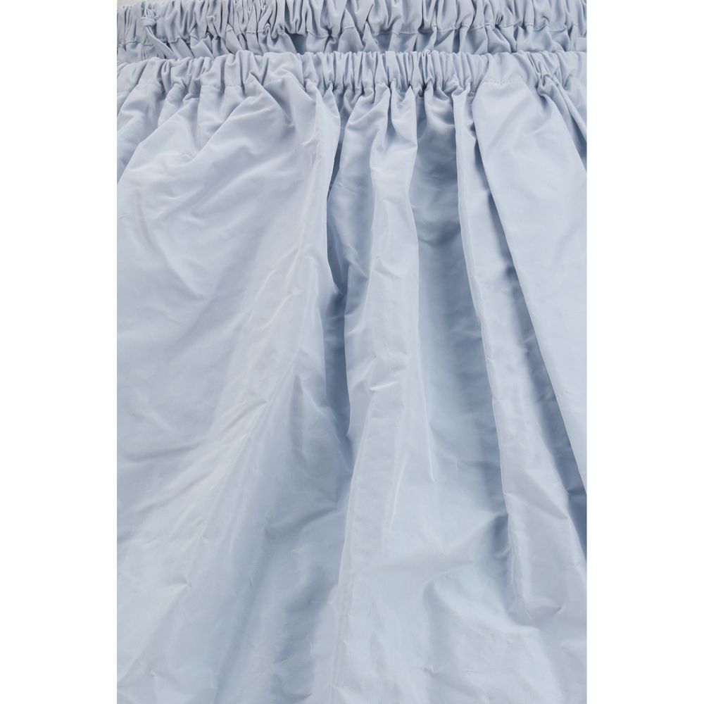 Blue Silk Long Skirt