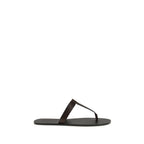 Brown Calf Leather Bos Taurus Flat Sandals