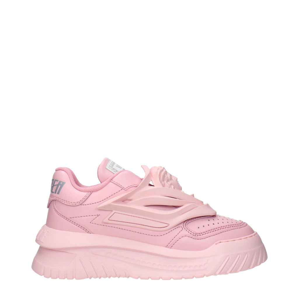 Pink Leather Chunky Sneakers