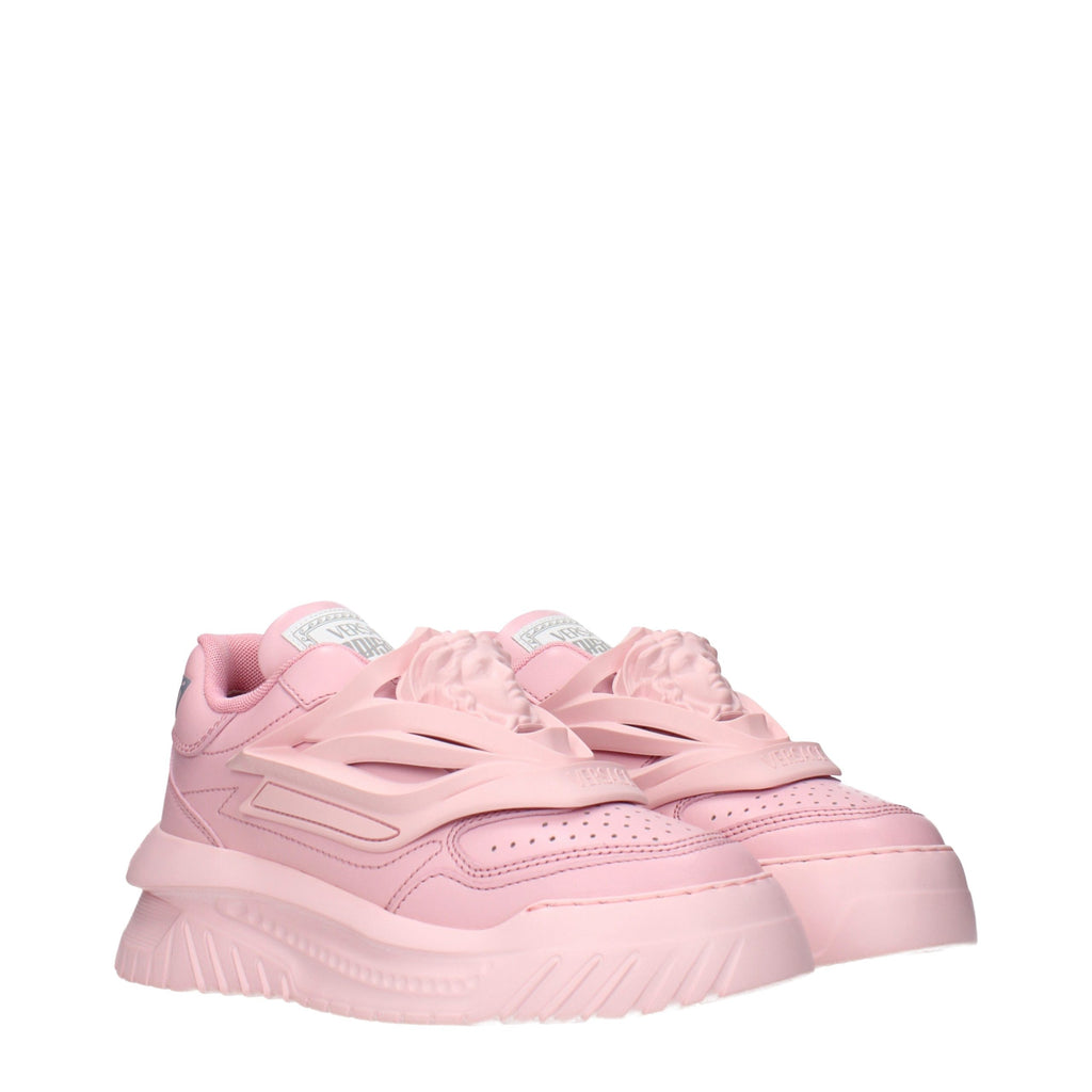 Pink Leather Chunky Sneakers