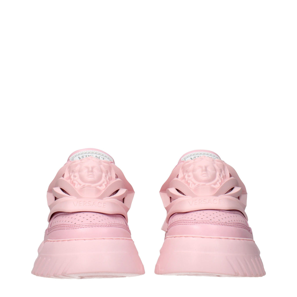 Pink Leather Chunky Sneakers