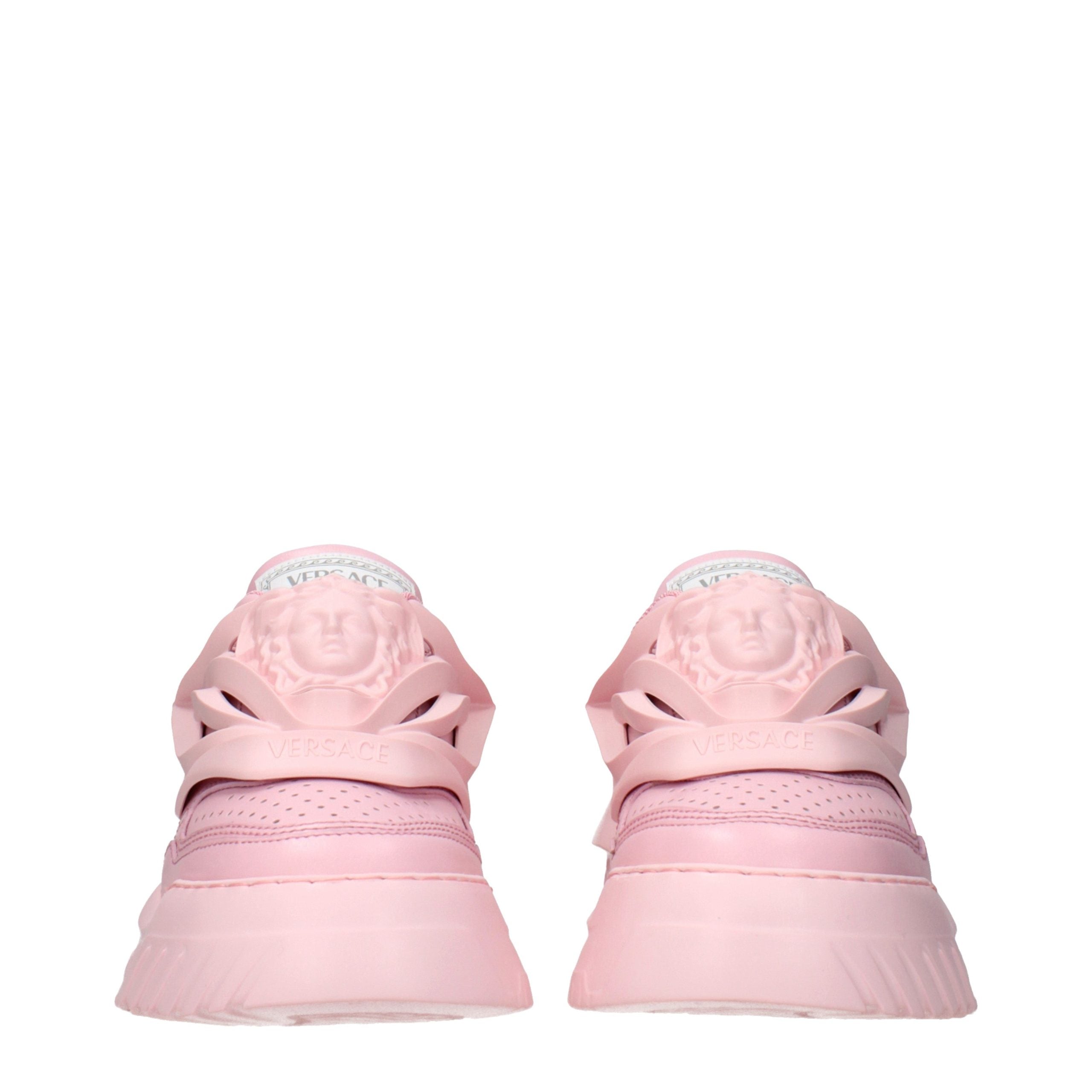 Pink Leather Chunky Sneakers