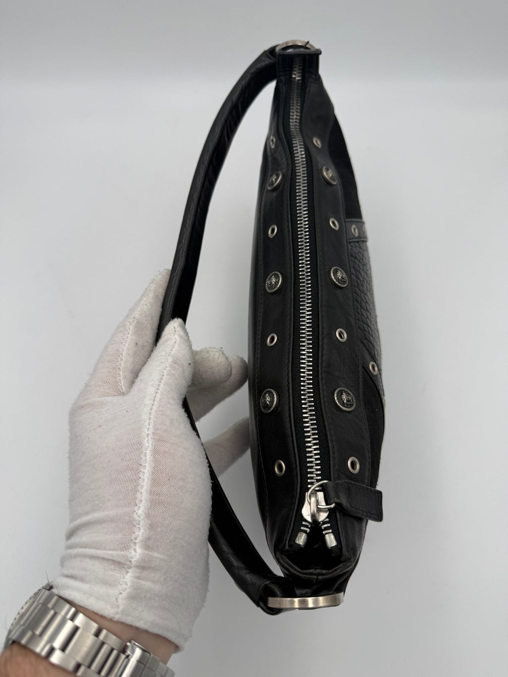 VERSACE Shoulder Bag in Studded Leather