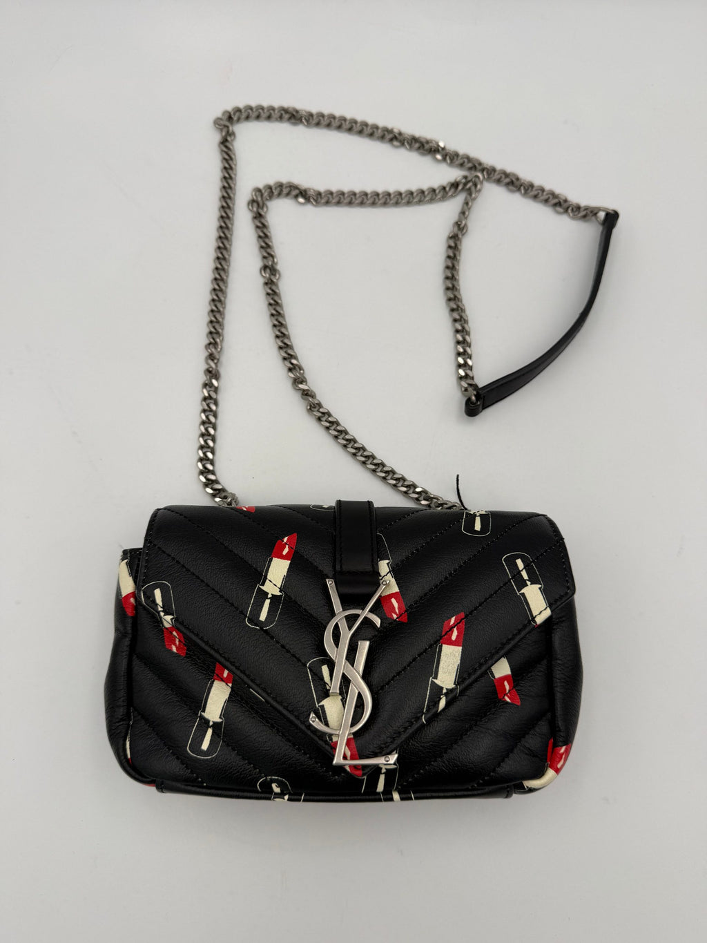 SAINT LAURENT MINI COLLEGE Lip Stick Handbag