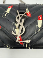 SAINT LAURENT MINI COLLEGE Lip Stick Handbag
