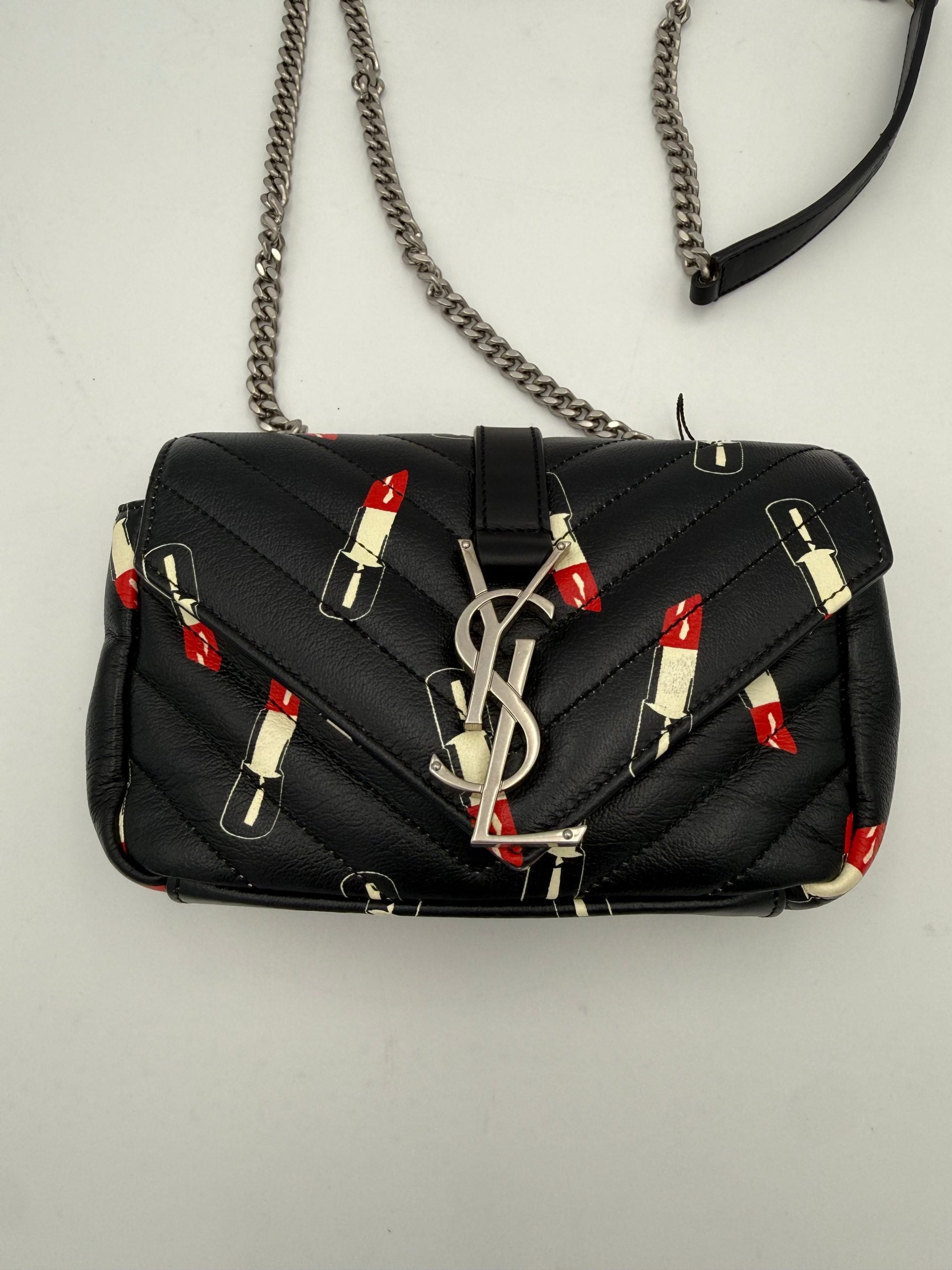 SAINT LAURENT MINI COLLEGE Lip Stick Handbag