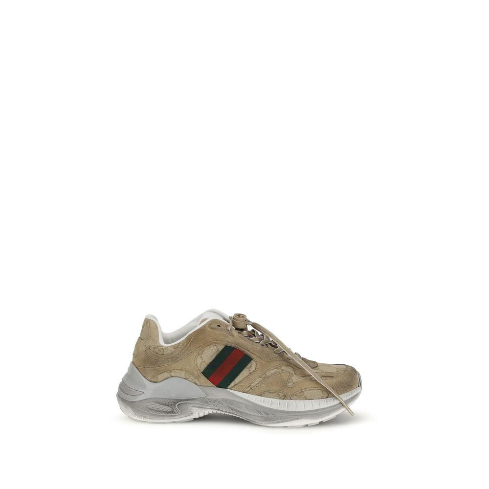 Beige Calf Leather Bos Taurus Athletic Sneakers