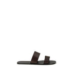 Brown Calf Leather Bos Taurus Flat Sandals