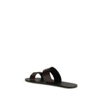 Brown Calf Leather Bos Taurus Flat Sandals
