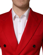 Red Cashmere Slim Fit Coat Jacket Blazer