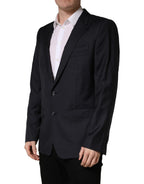 Black Wool Slim Fit Coat Men Jacket Blazer