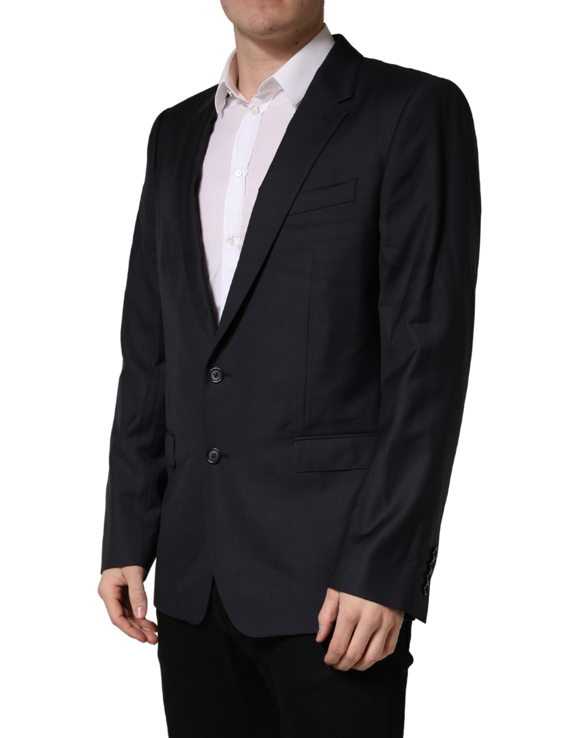 Black Wool Slim Fit Coat Men Jacket Blazer