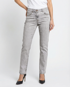 Blue Cotton Straight-Leg Jeans