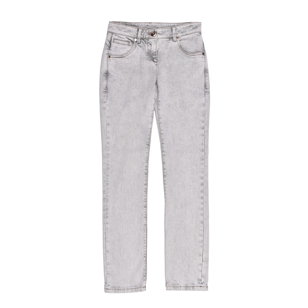 Blue Cotton Straight-Leg Jeans