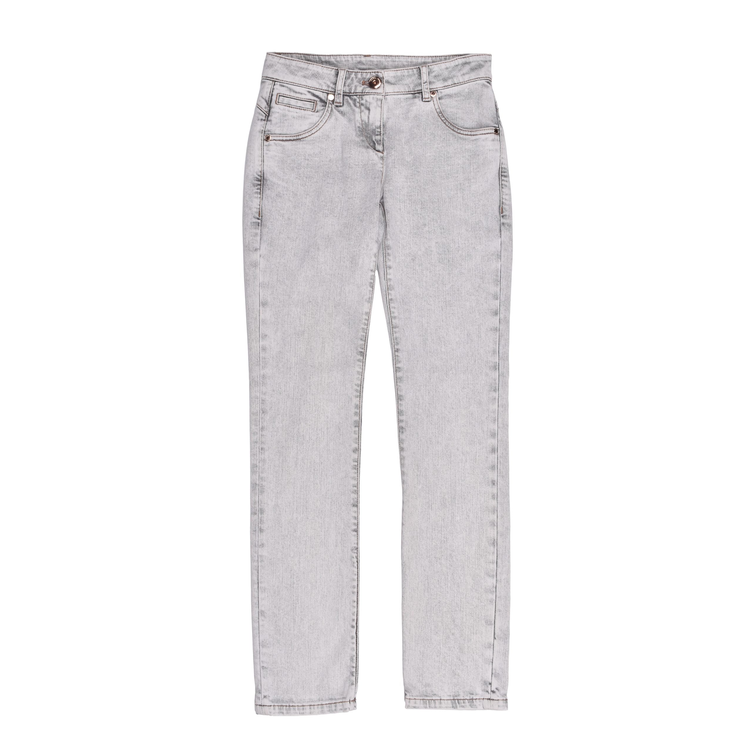 Blue Cotton Straight-Leg Jeans