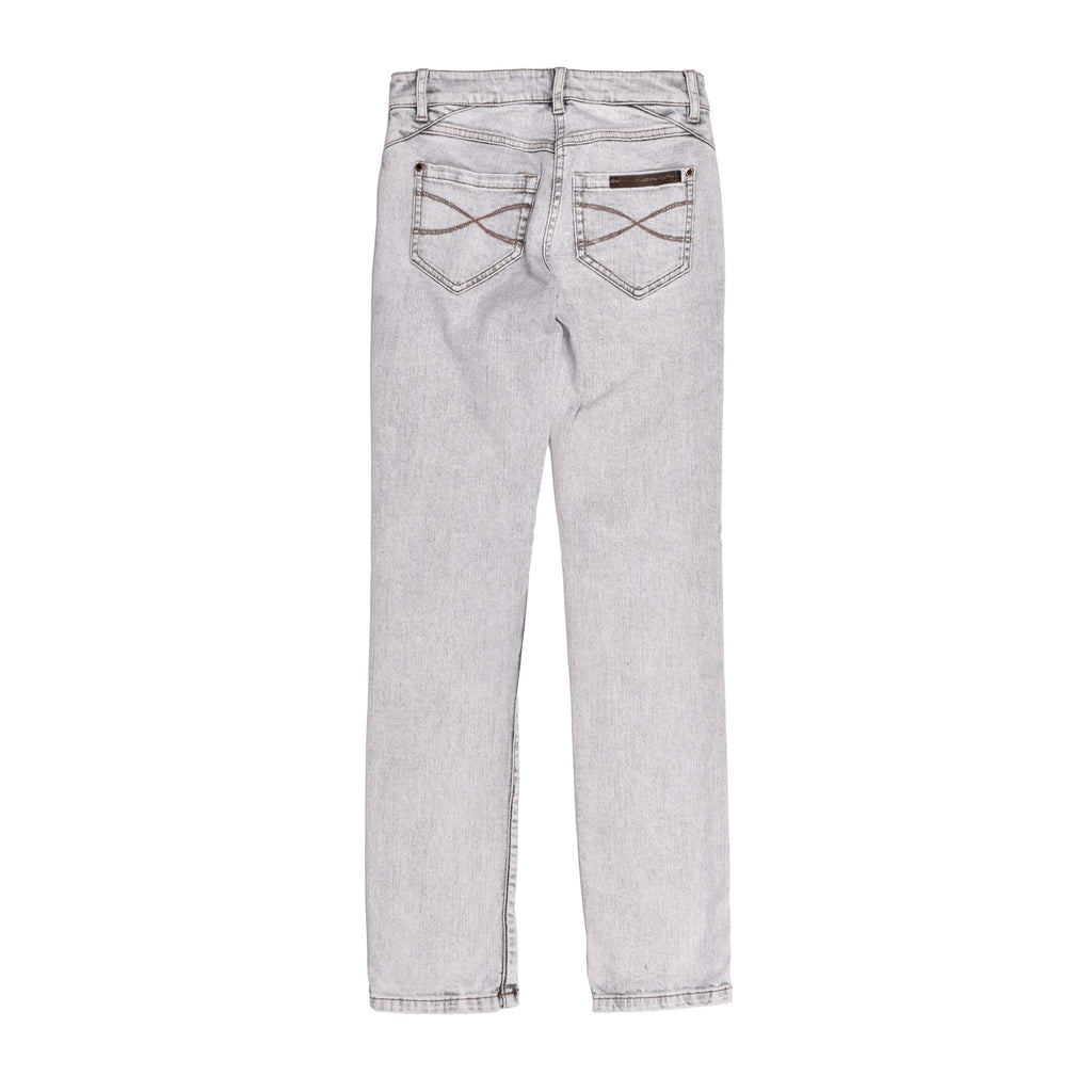 Blue Cotton Straight-Leg Jeans