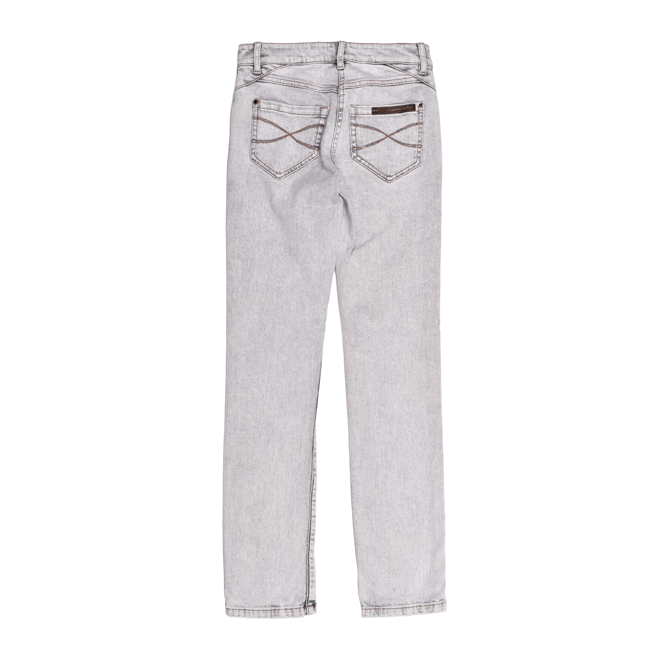 Blue Cotton Straight-Leg Jeans
