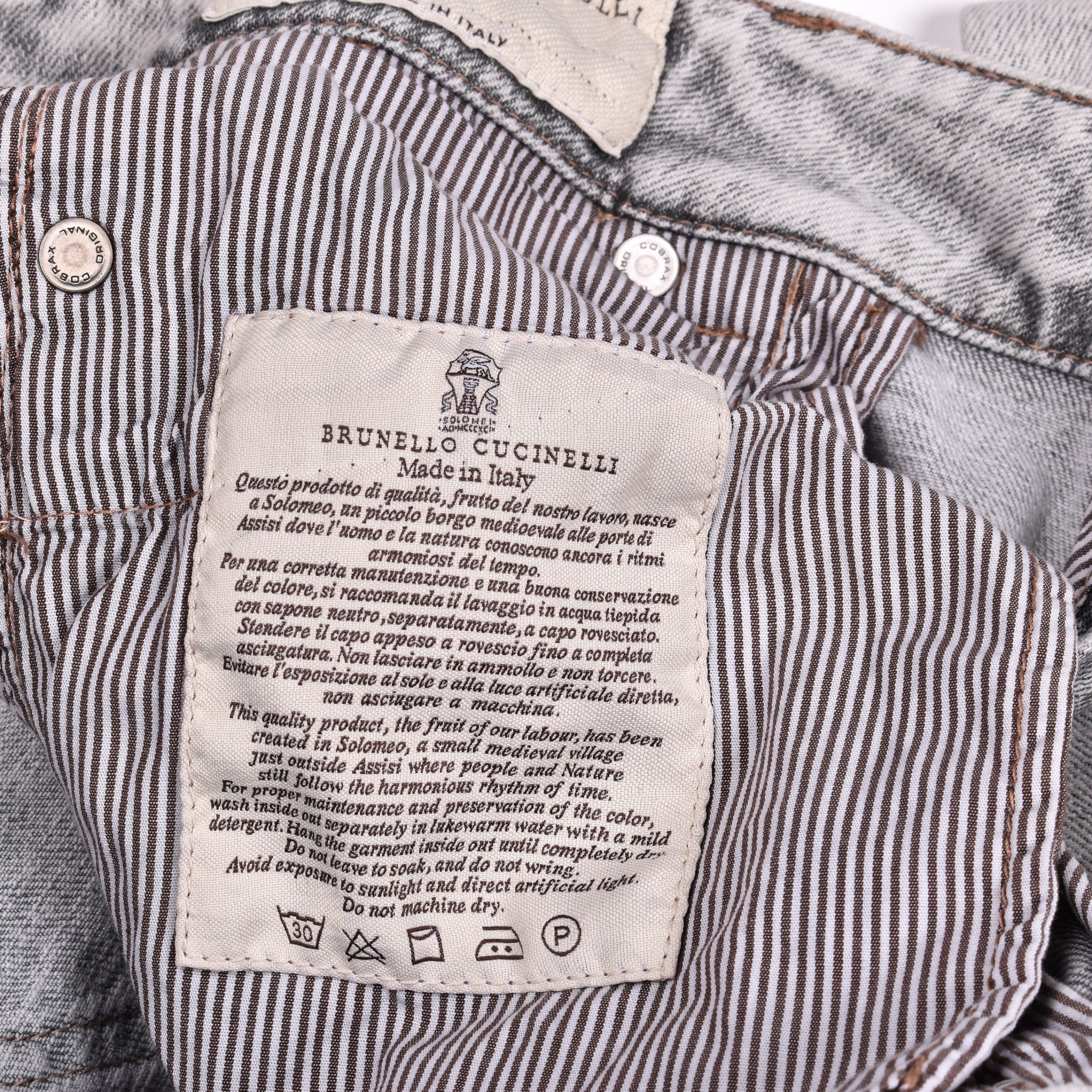 Blue Cotton Straight-Leg Jeans